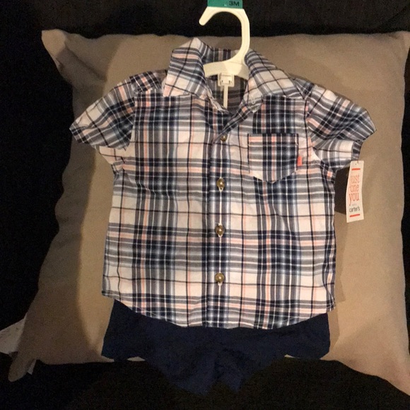 Baby Boy Button Up Shirt & Shorts - Picture 1 of 2